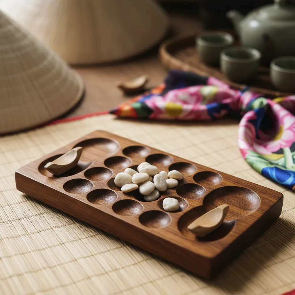 Bộ ô ăn quan mini làm quà lưu niệm bằng gỗ